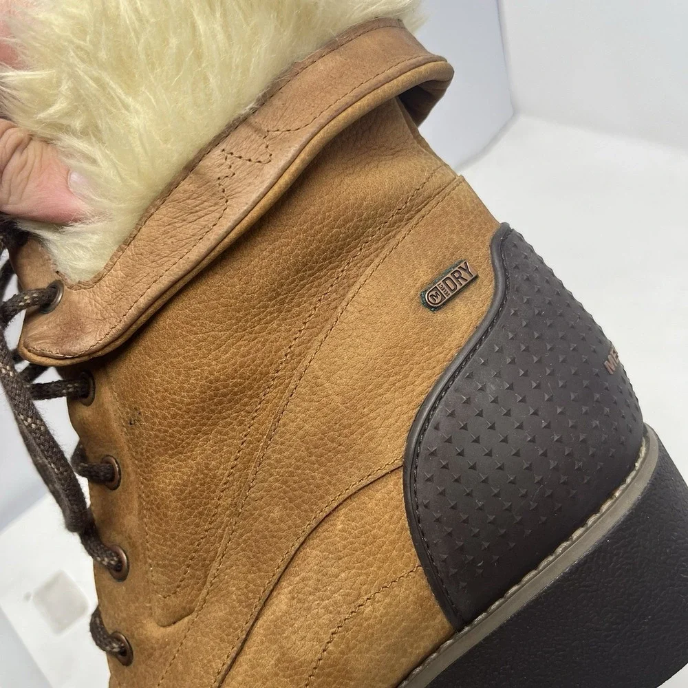 Merrell Chateau Mid Lace Polar Waterproof Boots Brown Suede Women's 11
